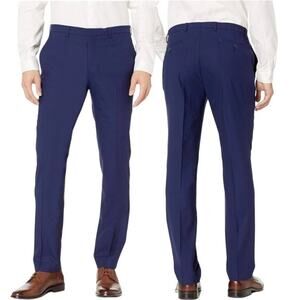 COLE HAAN Grand OS Mens 33/30 Wool Blend Suit Dress Pants Trousers Blue Career